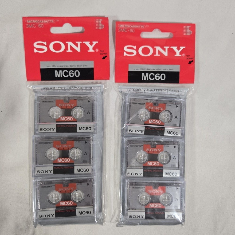 Sony Vintage 3MC-60 Microcassette Tape 3 Pack New Sealed Made in Japan MC60